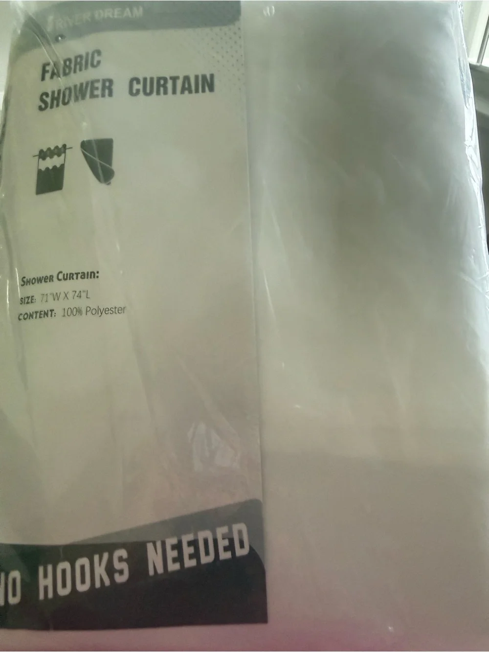 No Hooks Needed River Dream Snap in Fabric Shower Curtain 70